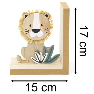 Pair Of Children's Baby Lion Cub Bookends | Safari Animal Book Ends For Shelves | Set Of 2 Novelty Animal Bookends Kids Room Nursery Decor