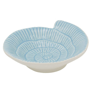 Pale Blue Ammonite Trinket Dish, 12cm Ceramic Bowl, Nautical Jewellery Tray