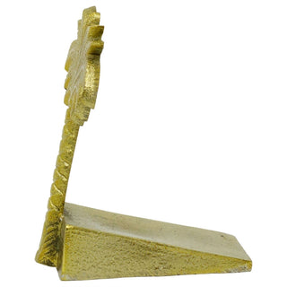 Palm Tree Door Wedge, 11cm Freestanding Gold Metal Tropical Doorstop