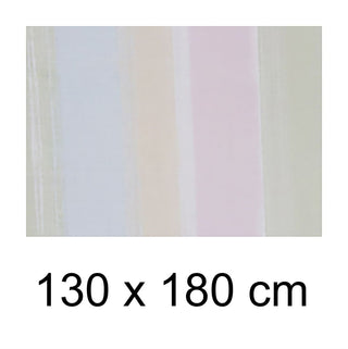 Pastel Stripe Summer Tablecloth, 130x180cm Linen Look Fabric Dining Table Cloth