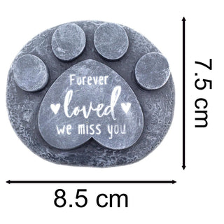 Paw Print Pet Memorial Stone Garden Marker | Commemorative Graveside Ornament | Grave Memory Plaque