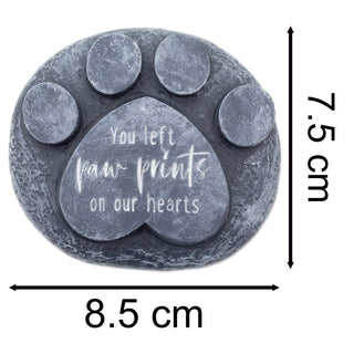 Paw Print Pet Memorial Stone Garden Marker | Commemorative Graveside Ornament | Grave Memory Plaque
