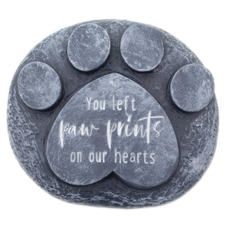 Paw Print Pet Memorial Stone Garden Marker | Commemorative Graveside Ornament | Grave Memory Plaque