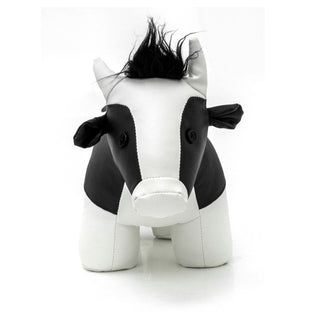 Penny Cow Doorstop | Faux Leather Black & White Country Cow Door Stop - 1.5kg