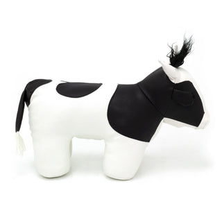 Penny Cow Doorstop | Faux Leather Black & White Country Cow Door Stop - 1.5kg
