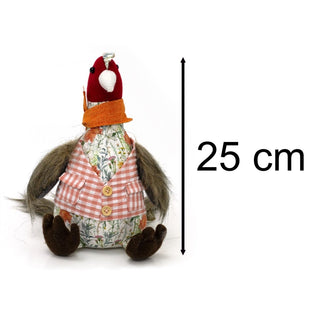 Phineas Pheasant Door Stop | Floral Fabric Door Stop with Gingham Waistcoat 25cm