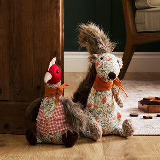 Phineas Pheasant Door Stop | Floral Fabric Door Stop with Gingham Waistcoat 25cm
