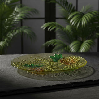 Pineapple Serving Platter, 30.5cm Glass Tropical Party Plate Fruit Snack Buffet