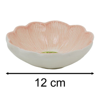 Pink Meadow Flower Trinket Dish, 12cm Ceramic Petal Jewellery Tray for Rings