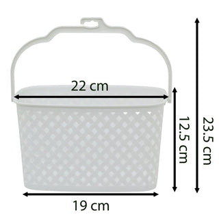 Plastic Washing Line Peg Basket with Hook | Hanging Laundry Clothes Peg Holder