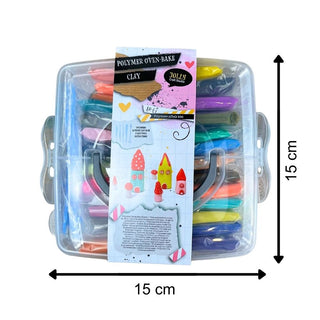 Polymer Clay Kit with 26 Colours & Tools | Soft Oven Bake Clay Set in Box
