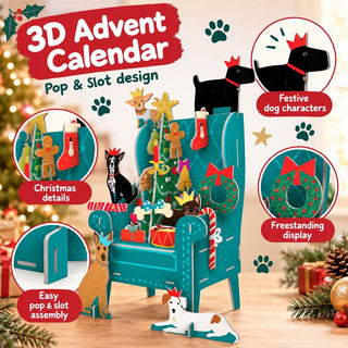 Pooch Perfection Advent Pop & Slot Christmas Advent Calendar Large, 3D