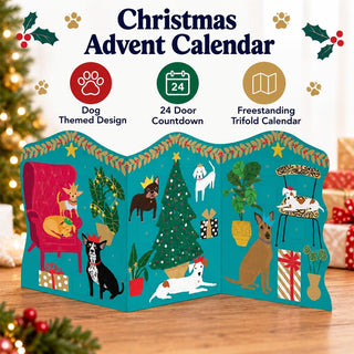 Pooch Perfection Trifold Christmas Advent Calendar, Freestanding Dog Design