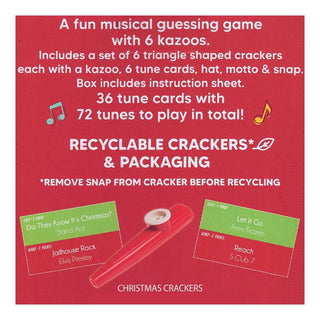 Pyramid Kazoo Christmas Crackers | Set of 6 Musical Game Family Crackers Game