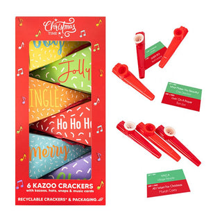 Pyramid Kazoo Christmas Crackers | Set of 6 Musical Game Family Crackers Game