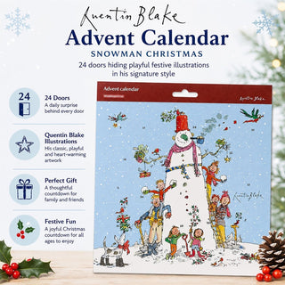 Quentin Blake Snowman Christmas Picture Advent Calendar, 21.3cm 24 Door