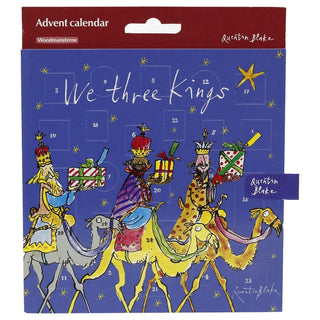 Quentin Blake We Three Kings Christmas Advent Calendar Greetings Card & Envelope