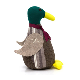 Quincy Duck Doorstop | Weighted Fabric Duck Door Stop with Ribbon | 1.9Kg 30.5cm