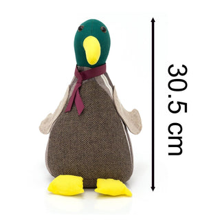 Quincy Duck Doorstop | Weighted Fabric Duck Door Stop with Ribbon | 1.9Kg 30.5cm