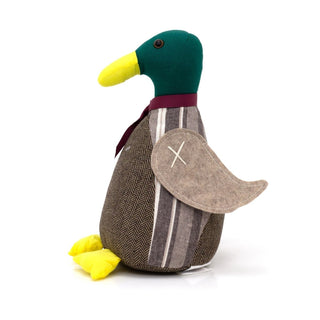 Quincy Duck Doorstop | Weighted Fabric Duck Door Stop with Ribbon | 1.9Kg 30.5cm