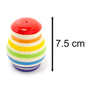 Rainbow Salt & Pepper Shakers | Ceramic Multi - Coloured Stripe Salt & Pepper Pots