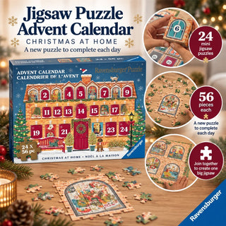 Ravensburger Puzzle Advent Calendar Christmas at Home, 24 Mini Puzzles