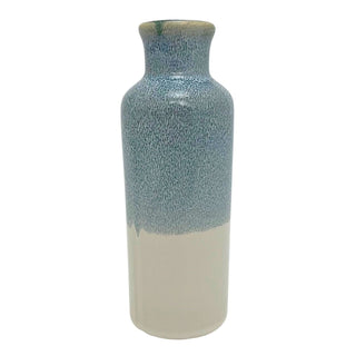 Reactive Glaze Ceramic Faux Flower Vase, Ombre Blue Decorative Vase - 19cm