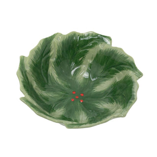 Reactive Glaze Holly Foliage Christmas Bowl | Festive Ceramic Bowl - 220ml