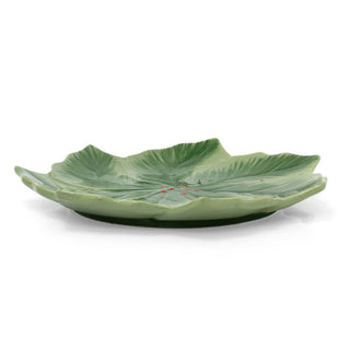 Reactive Glaze Holly Foliage Christmas Plate | Festive Ceramic Side Plate 22cm