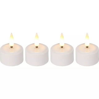 Rechargeable LED Tealights, 4 LED Rechargeable Tealight Candles Flickering Set