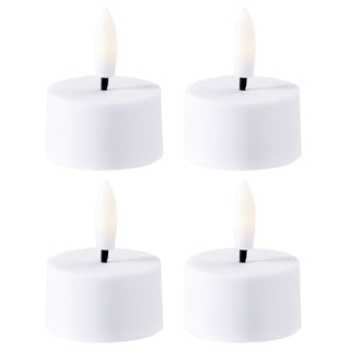 Rechargeable LED Tealights, 4 LED Rechargeable Tealight Candles Flickering Set
