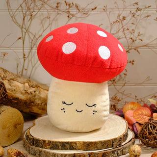 Red Mushroom Door Stop | 1.2kg Door Stopper Smiley Fabric Toadstool Doorstop