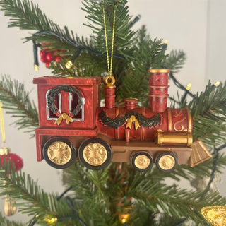 Red Train Christmas Bauble | Christmas Express Steam Train Tree Ornament - 12cm