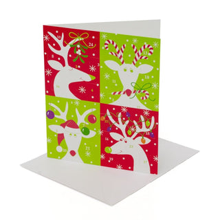 Reindeer Advent Calendar Card with Envelope | Christmas Advent Calendar