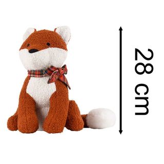 Remy Fox Doorstop | Boucle Fabric Novelty Fox Shaped Animal Door Stop - 28cm