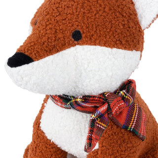 Remy Fox Doorstop | Boucle Fabric Novelty Fox Shaped Animal Door Stop - 28cm