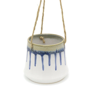 Retro Ceramic Cachepot Planter Indoor Garden Plant Pot | Flower Pot Vintage Hanging Basket | Rope Ceiling Plant Hanger