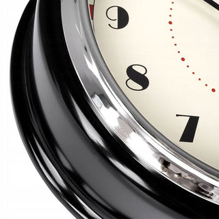 Retro Red & Black Chunky Wall Clock | Vintage Round Wall - mounted Clock - 30cm
