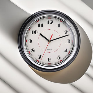 Retro Red & Black Chunky Wall Clock | Vintage Round Wall - mounted Clock - 30cm