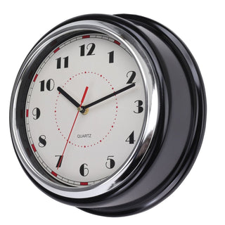 Retro Red & Black Chunky Wall Clock | Vintage Round Wall - mounted Clock - 30cm