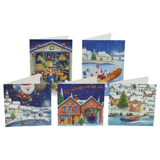 RNLI Charity Christmas Cards Box of 20 Nautical Christmas Cards with 5 Designs