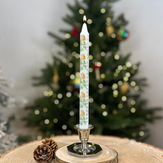 Robin & Holly Advent Countdown Candle | Numbered Christmas Candle Calendar 23cm