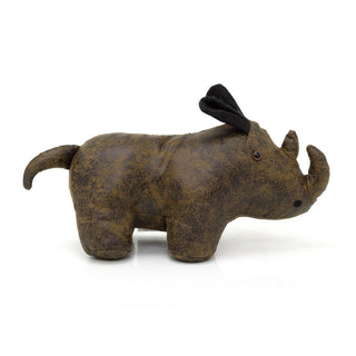 Rollo Rhino Doorstop | Faux Leather Rhino Door Stop with Felt Ears 1.4Kg - 32cm