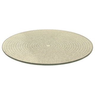 Round Gold Glitter Candle Plate, 15 cm Mirrored Glass Candle Stand
