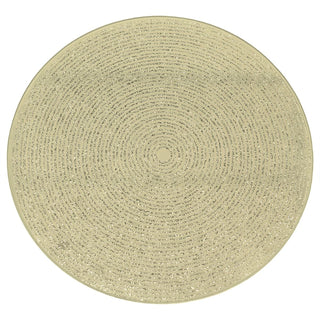 Round Gold Glitter Candle Plate, 15 cm Mirrored Glass Candle Stand