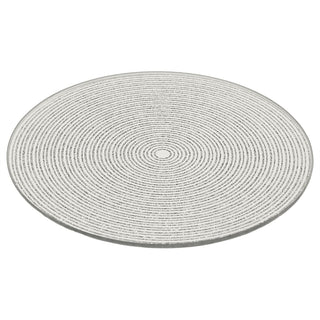Round Silver Glitter Candle Plate, 15 cm Mirrored Glass Candle Stand