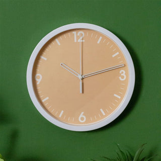 Round White Wall Clock | Contemporary Wall Mounted Clocks For Living Room - 22cm