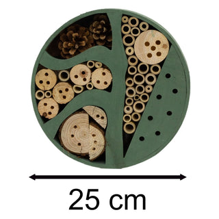 Round Wooden Insect Hotel | Bee & Bug House Natural Habitat for Garden Insects