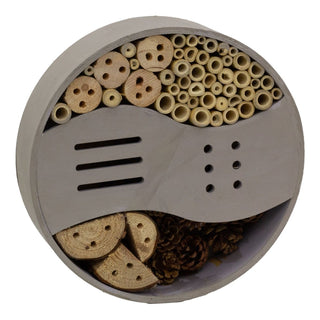 Round Wooden Insect Hotel | Bee & Bug House Natural Habitat for Garden Insects