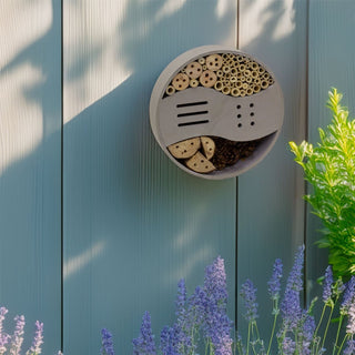Round Wooden Insect Hotel | Bee & Bug House Natural Habitat for Garden Insects